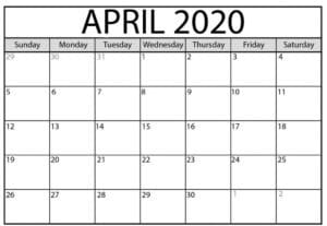 Printable April 2020 Calendar #april #april2020