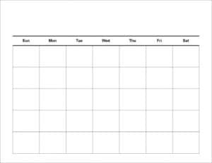 Printable Calendar Grid Leonescapersco Free 2 Week Blank
