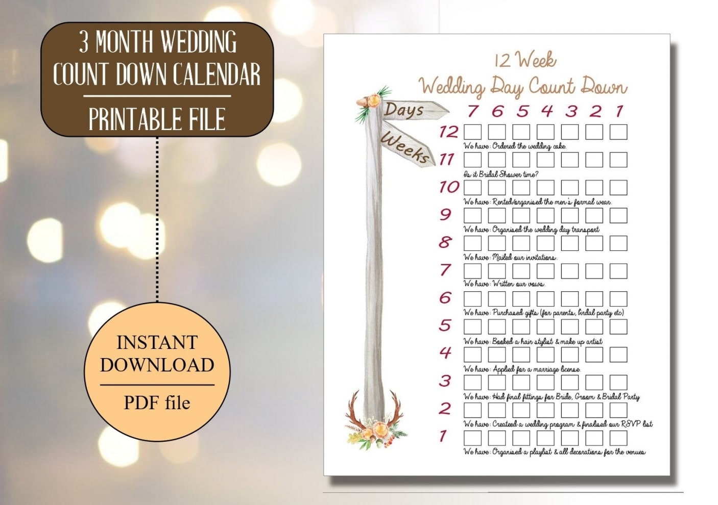 Wedding Countdown Printable
