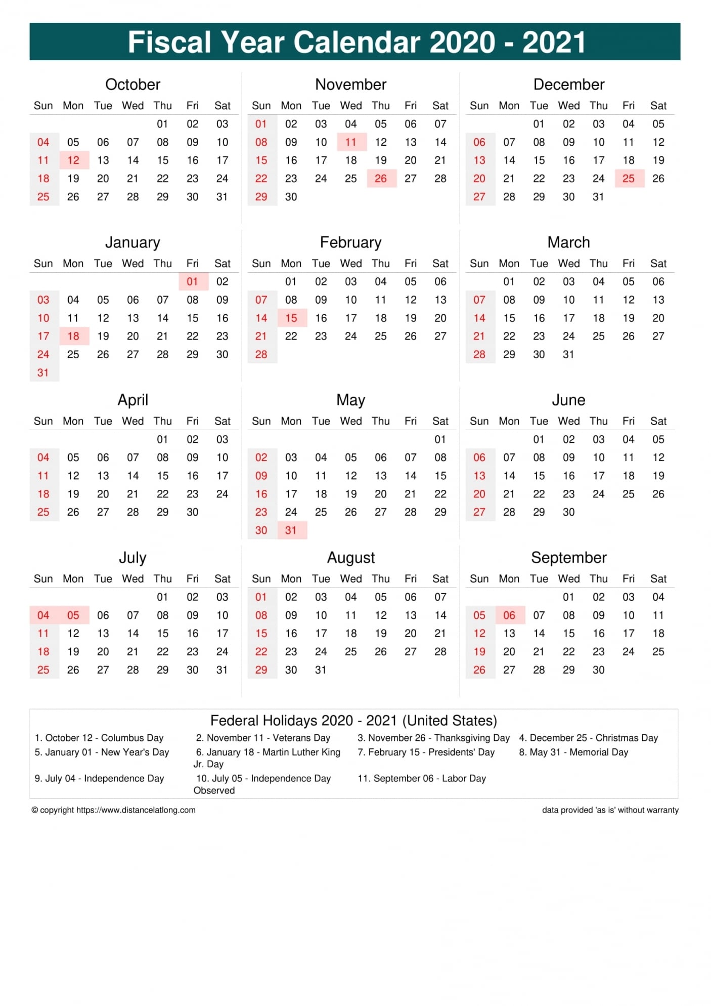 Printable Calendar 2021 Australia